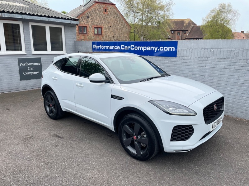 View JAGUAR E-PACE R-DYNAMIC CHEQUERED FLAG P200 AWD Only 1600 miles Like New Pan Roof Rev camera